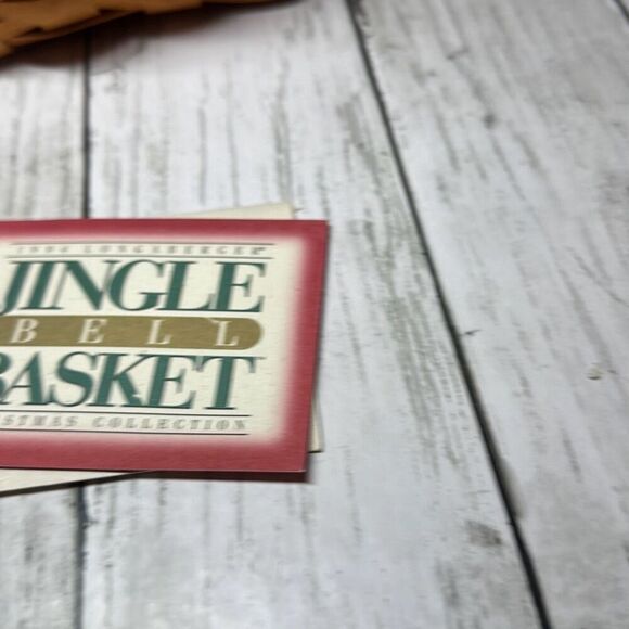 Vintage Longaberger Christmas Collection 1994 Jingle Bell Basket Imperial Stripe - Picture 3 of 8